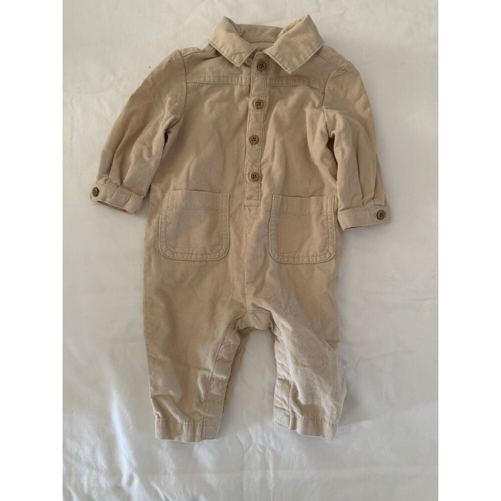 Curduroy Tan 3-6 Month Baby Jumpsuit